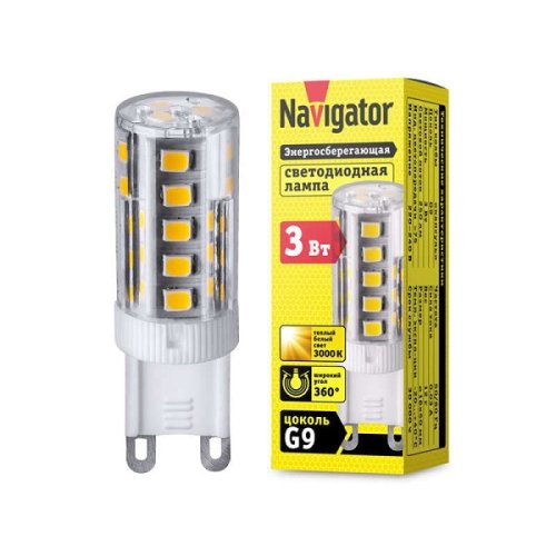 Лампа светодиодная Navigator NLL-P-G9-3-230-3K 220В 3Вт G9 3000К капсульная картинка 